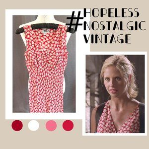 Vintage Diane Von Furstenberg silk heart print dress ASO Buffy Summers